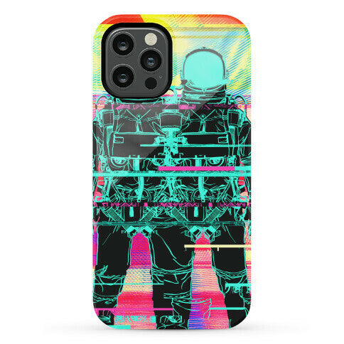 Twin Astronaut Glitch Phone Case