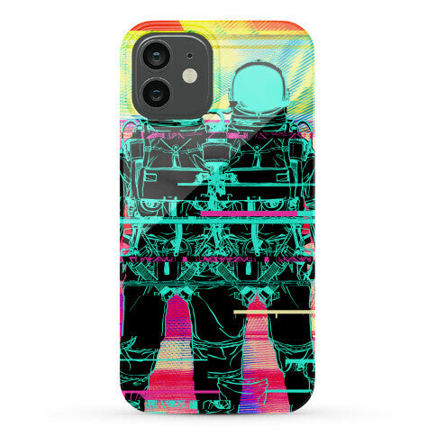 Twin Astronaut Glitch Phone Case