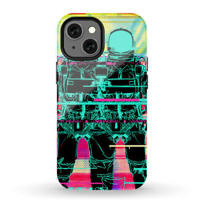 Twin Astronaut Glitch Phone Case