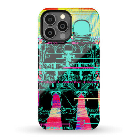 Twin Astronaut Glitch Phone Case