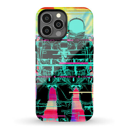 Twin Astronaut Glitch Phone Case