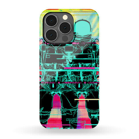 Twin Astronaut Glitch Phone Case