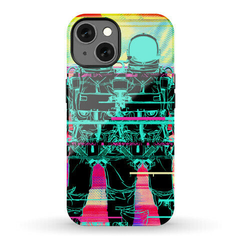 Twin Astronaut Glitch Phone Case