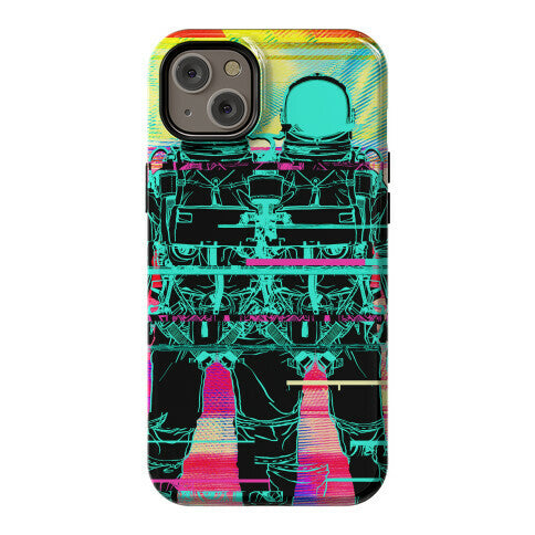 Twin Astronaut Glitch Phone Case