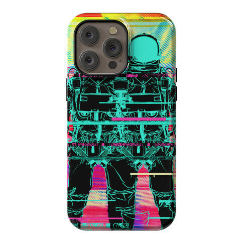 Twin Astronaut Glitch Phone Case