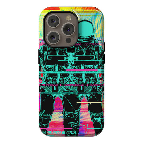 Twin Astronaut Glitch Phone Case