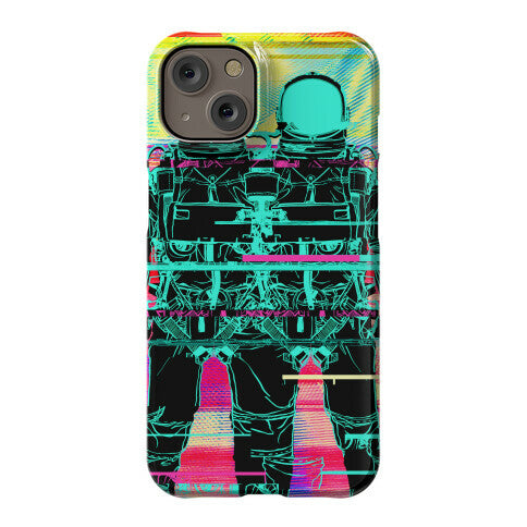 Twin Astronaut Glitch Phone Case