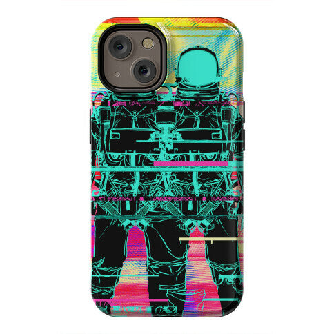 Twin Astronaut Glitch Phone Case