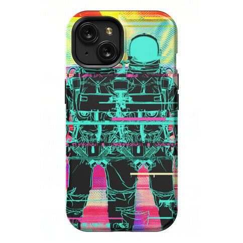 Twin Astronaut Glitch Phone Case