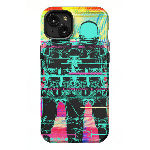 Twin Astronaut Glitch Phone Case