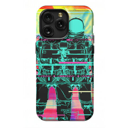 Twin Astronaut Glitch Phone Case