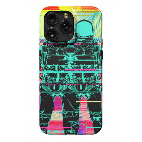 Twin Astronaut Glitch Phone Case