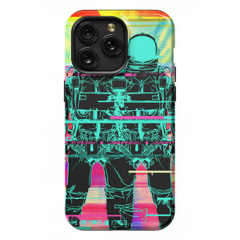 Twin Astronaut Glitch Phone Case