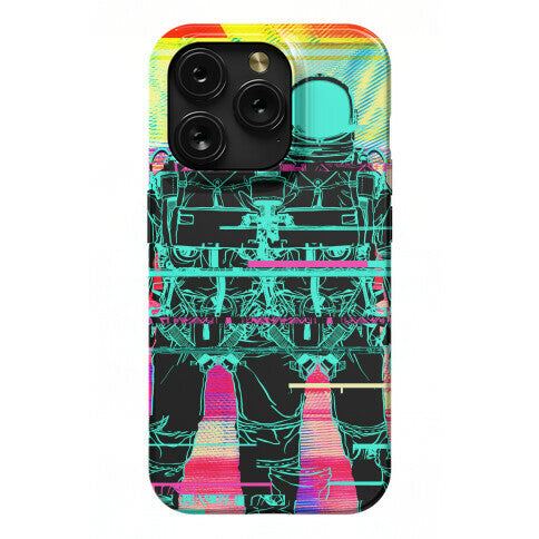 Twin Astronaut Glitch Phone Case