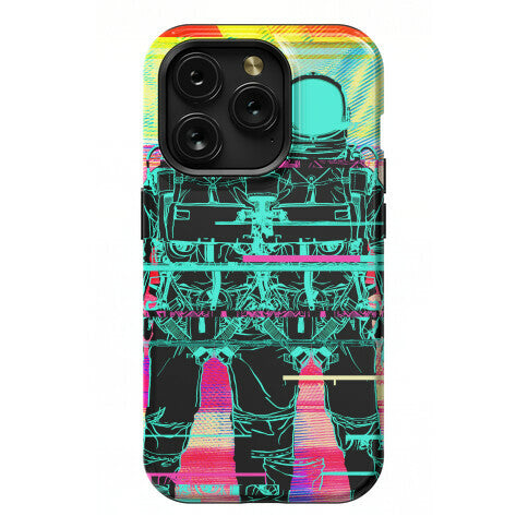 Twin Astronaut Glitch Phone Case