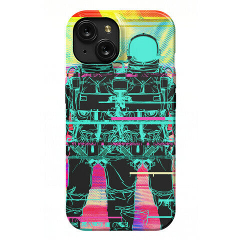 Twin Astronaut Glitch Phone Case