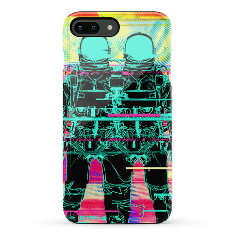 Twin Astronaut Glitch Phone Case