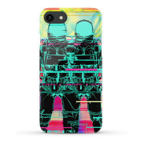 Twin Astronaut Glitch Phone Case