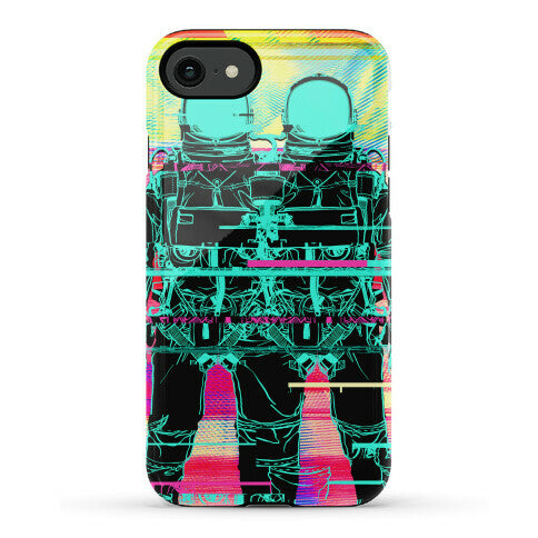 Twin Astronaut Glitch Phone Case