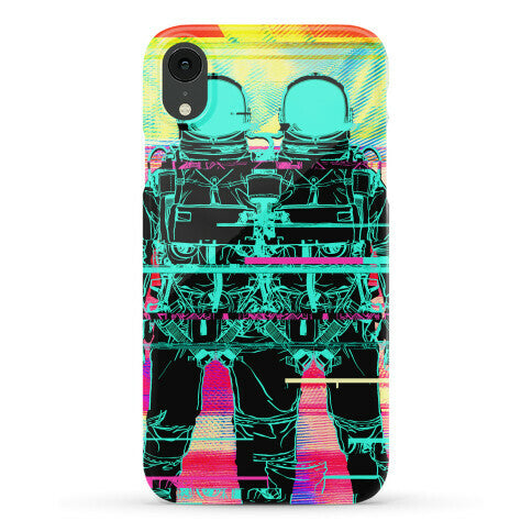 Twin Astronaut Glitch Phone Case