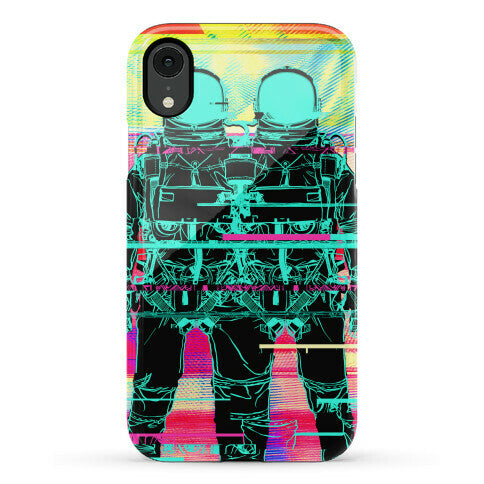 Twin Astronaut Glitch Phone Case