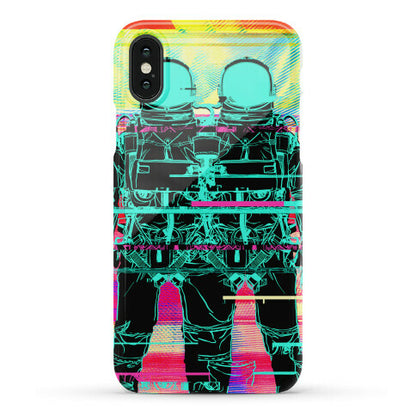 Twin Astronaut Glitch Phone Case