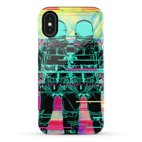 Twin Astronaut Glitch Phone Case