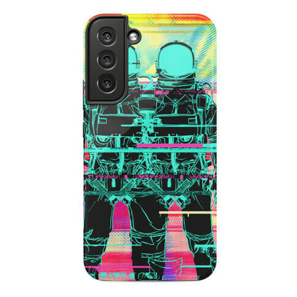 Twin Astronaut Glitch Phone Case