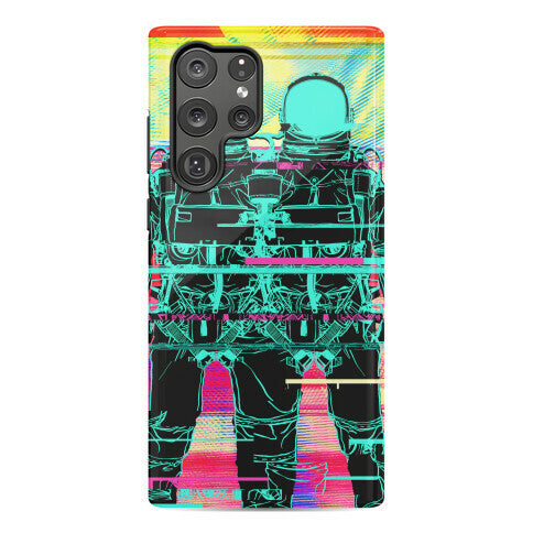 Twin Astronaut Glitch Phone Case