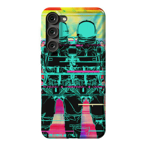 Twin Astronaut Glitch Phone Case