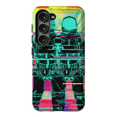 Twin Astronaut Glitch Phone Case