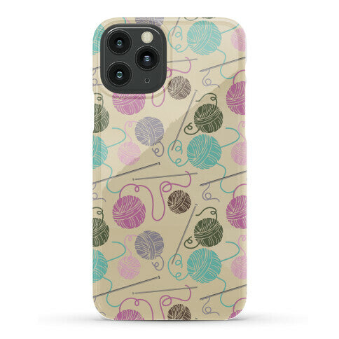 Yarn Balls and Knitting Needles Phone Case