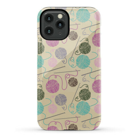 Yarn Balls and Knitting Needles Phone Case