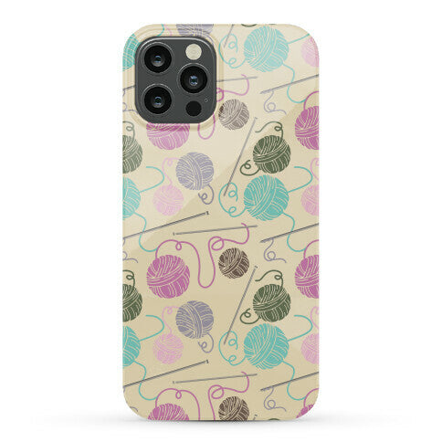 Yarn Balls and Knitting Needles Phone Case