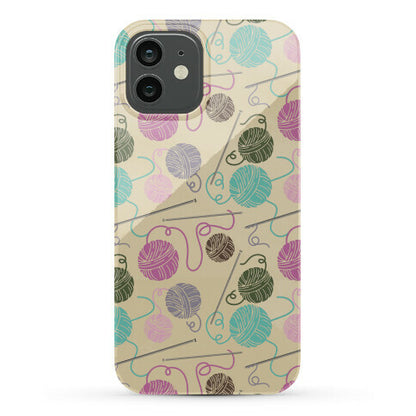 Yarn Balls and Knitting Needles Phone Case