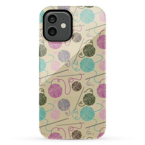 Yarn Balls and Knitting Needles Phone Case