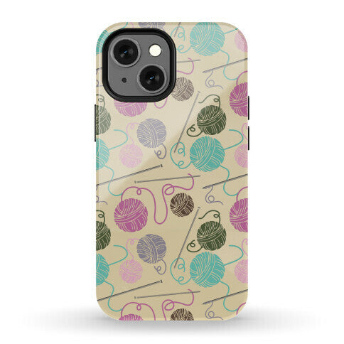 Yarn Balls and Knitting Needles Phone Case