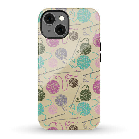 Yarn Balls and Knitting Needles Phone Case
