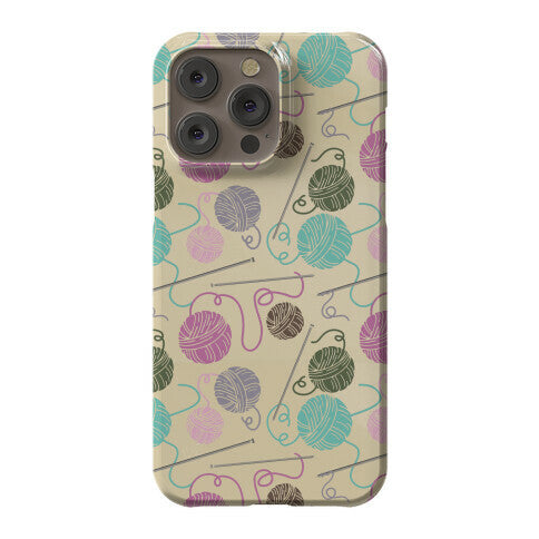 Yarn Balls and Knitting Needles Phone Case