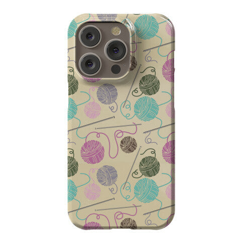 Yarn Balls and Knitting Needles Phone Case