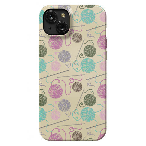 Yarn Balls and Knitting Needles Phone Case