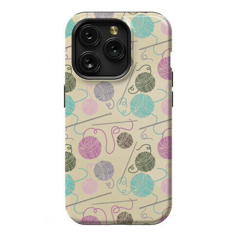 Yarn Balls and Knitting Needles Phone Case