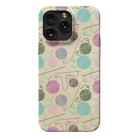 Yarn Balls and Knitting Needles Phone Case