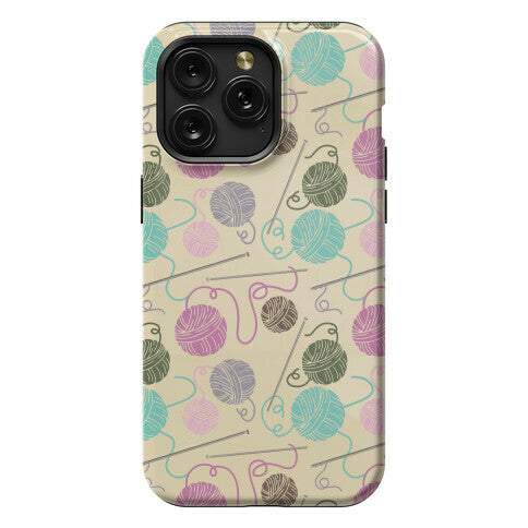 Yarn Balls and Knitting Needles Phone Case