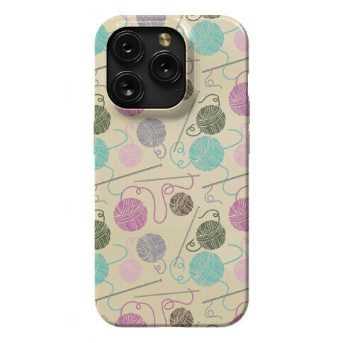 Yarn Balls and Knitting Needles Phone Case