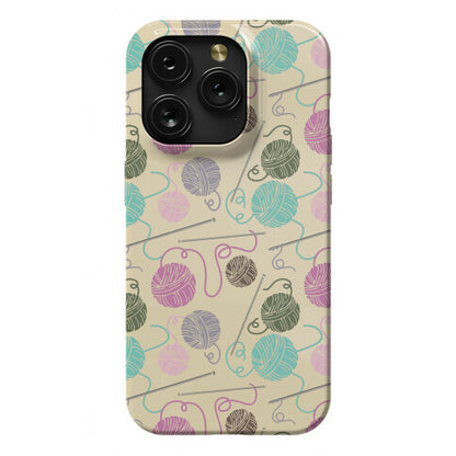 Yarn Balls and Knitting Needles Phone Case