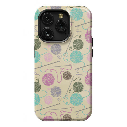 Yarn Balls and Knitting Needles Phone Case