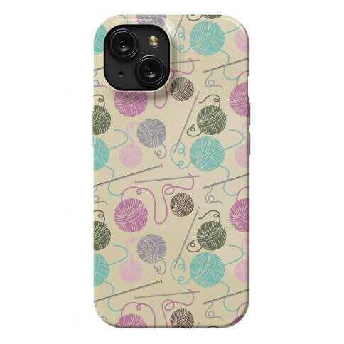 Yarn Balls and Knitting Needles Phone Case