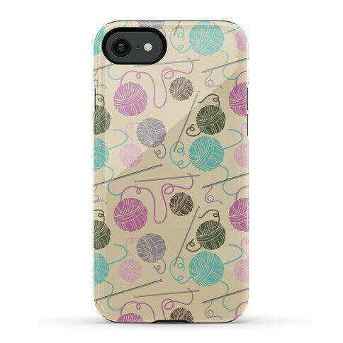 Yarn Balls and Knitting Needles Phone Case