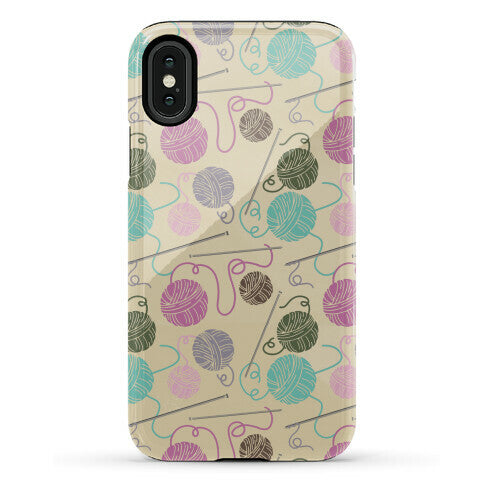 Yarn Balls and Knitting Needles Phone Case